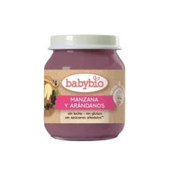 BABYBIO Tarrito de Fruta BIO Manzana y Arándanos +4m 130g