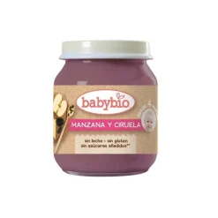 BABYBIO Tarrito de Fruta BIO Manzana y Ciruela +4m 130g