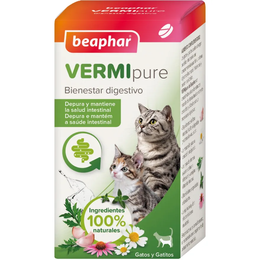 Beaphar Vermipure Comprimidos Naturales para Gatos 50 comprimidos