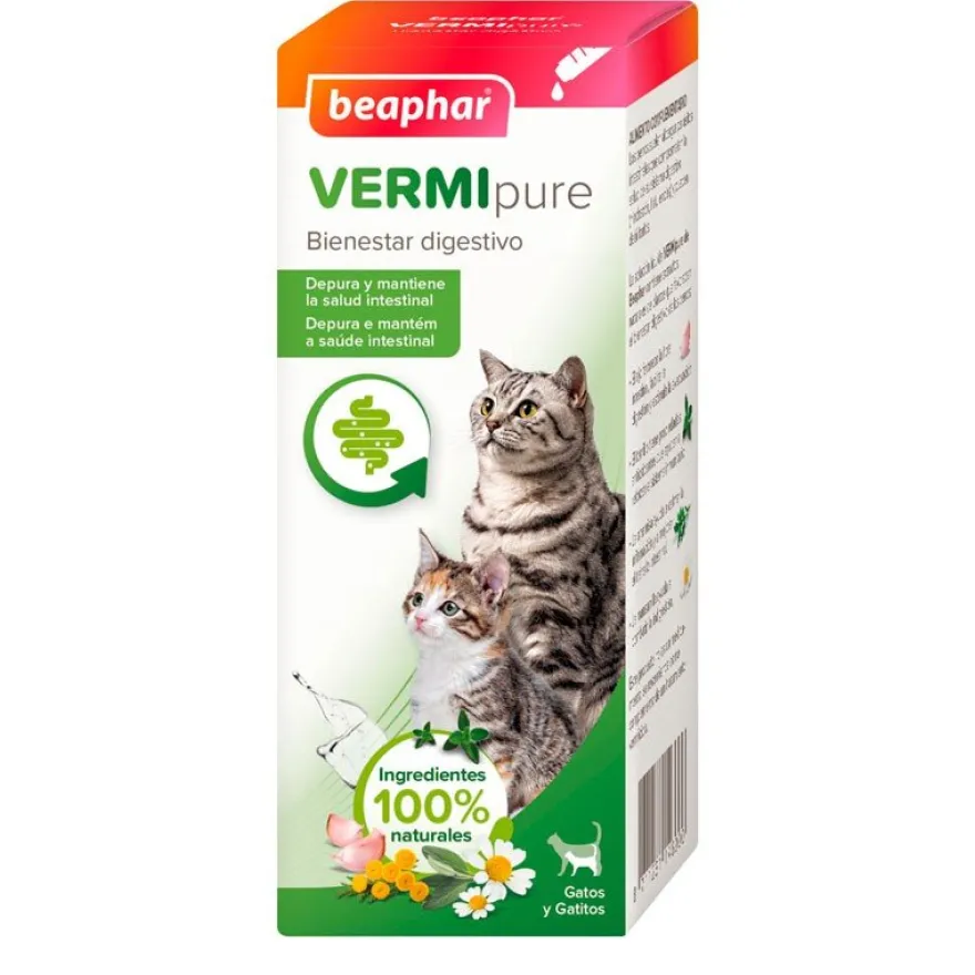 Beaphar Vermipure Solución Líquida Natural Gatos 50ml