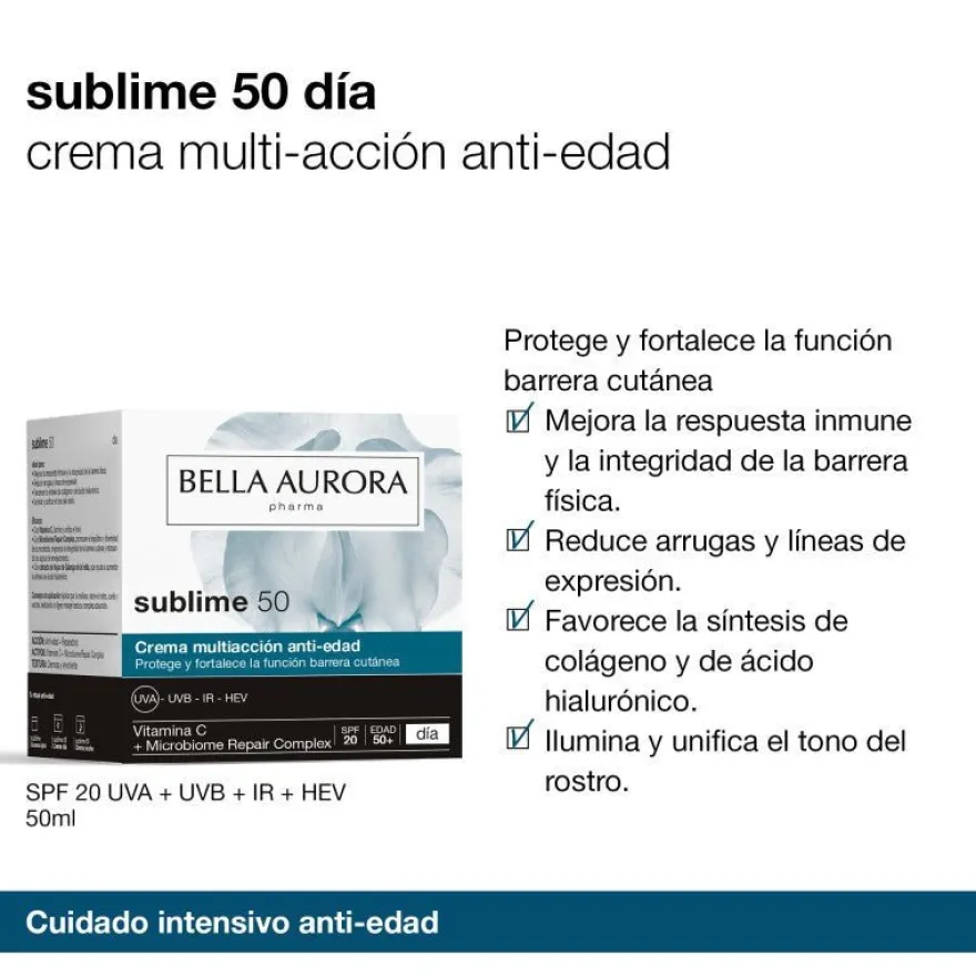 BELLA AURORA Sublime 50 Crema Multiacción Día SPF20 50ml