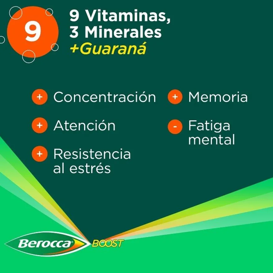 BEROCCA BOOST Guaraná 30 Comprimidos Efervescentes