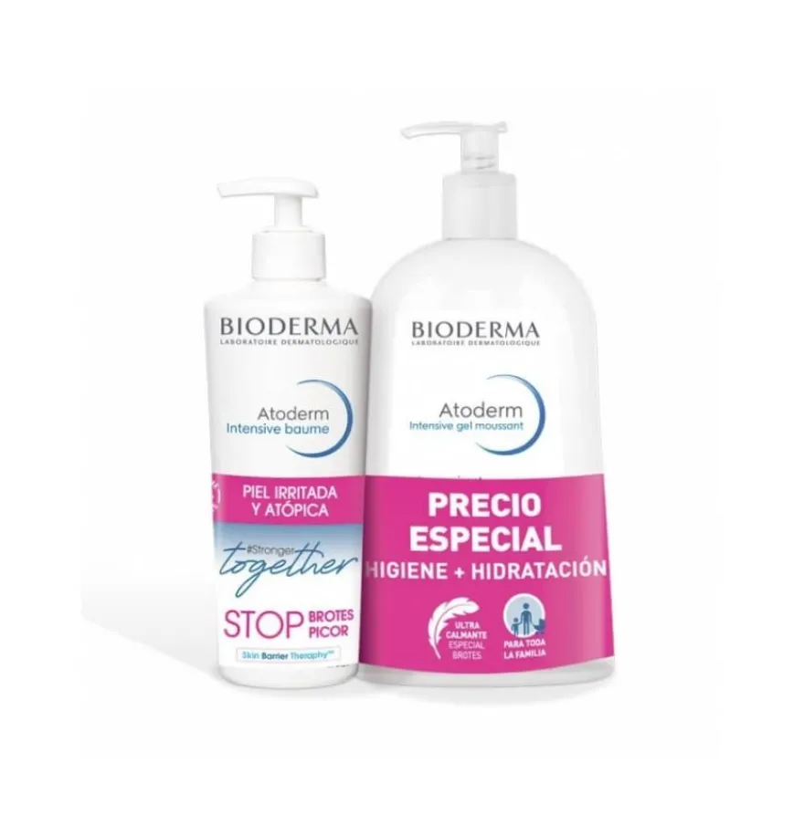 BIODERMA Pack Atoderm Intensive Baume 500ml + Gel Moussant 1l