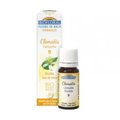 Biofloral Clematis - Clemátide 9 (Vitalidad y Alegría de Vivir) Flores de Bach Bio Gránulos Sin Alcohol 9 g