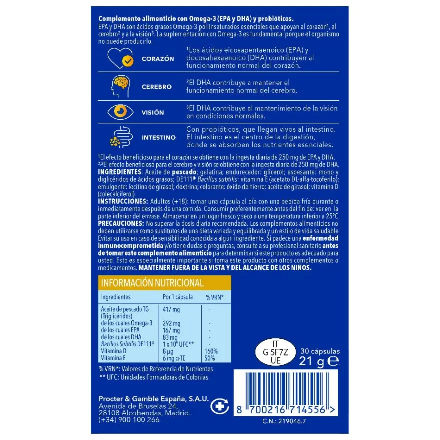 Bion3 Omega-3 Suplemento Cardiovascular 30 Cápsulas