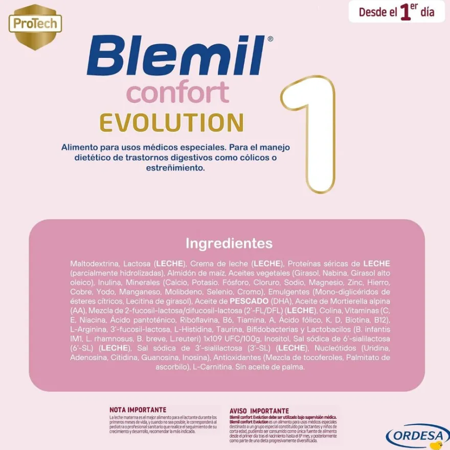 BLEMIL 1 Confort Evolution PACK AHORRO 6x800g