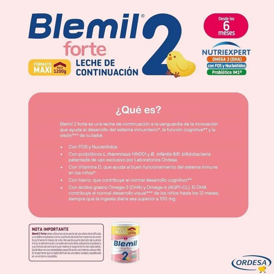 BLEMIL Forte 2 Leche de Continuación PACK 6x1200gr