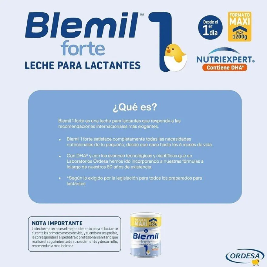 BLEMIL Forte 1 Leche para Lactantes PACK 3x1200gr