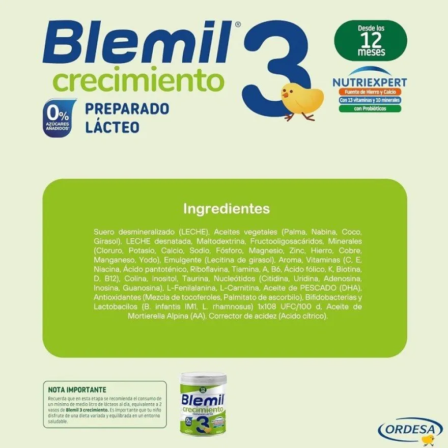 BLEMIL Forte 3 Preparado Lácteo de Crecimiento (+12 meses) 800g