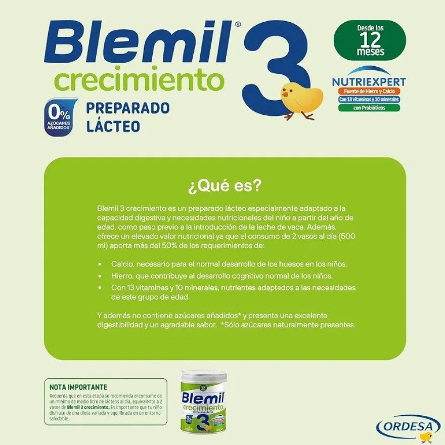 BLEMIL Forte 3 Preparado Lácteo de Crecimiento (+12 meses) 800g