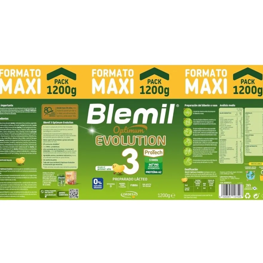 BLEMIL 3 Optimum Evolution Leche de Crecimiento Triplo 3x1200 gr