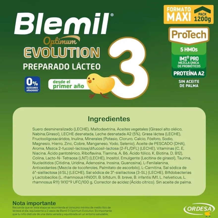 BLEMIL 3 Optimum Evolution Leche de Crecimiento Triplo 3x1200 gr