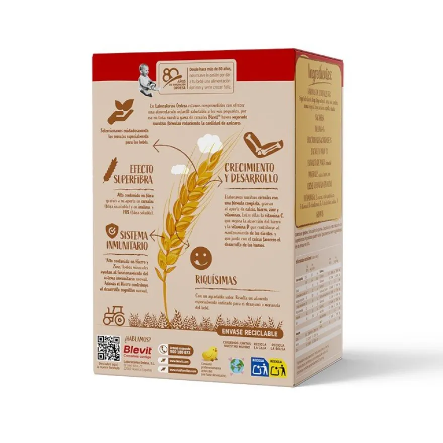 BLEVIT Super Fibra 8 Cereales y Cacao 500g