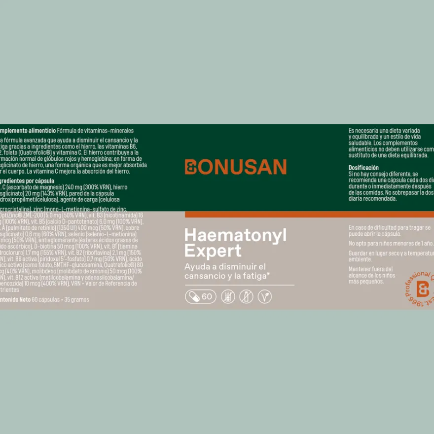 Bonusan Haematonyl Expert Suplemento Hierro 60 Cápsulas