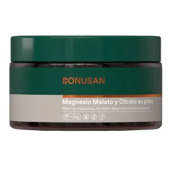 Bonusan Magnesio Malato y Citrato en Polvo Suplemento 130 g
