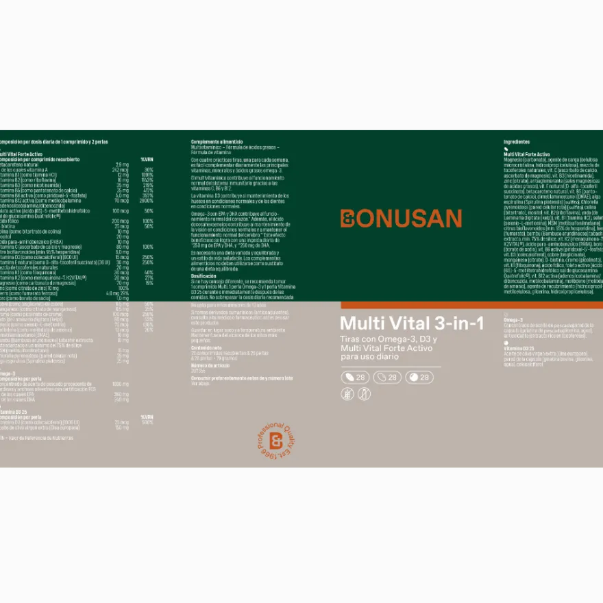 Bonusan Multi Vital 3-en-1 Mensual 28 comprimidos