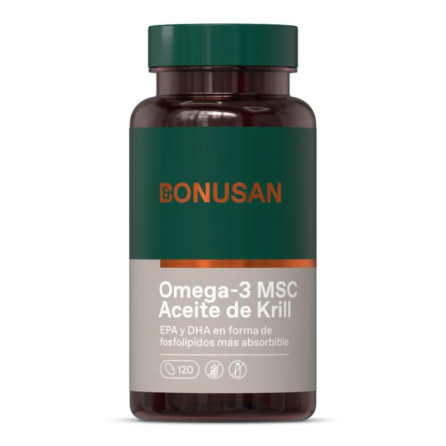 Bonusan Omega 3 MSC Aceite de Krill Suplemento 120 Perlas