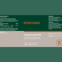 Bonusan Vitamina B1 (Tiamina Hcl) 300 Mg 60 Cápsulas