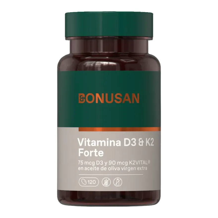 Bonusan Vitamina D3 & K2 Forte Suplemento 120 Perlas