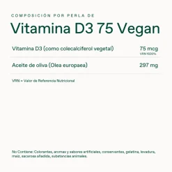 Bonusan Vitamina D3 75 Vegan Suplemento 60 Cápsulas