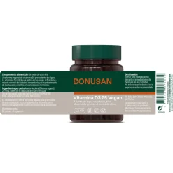 Bonusan Vitamina D3 75 Vegan Suplemento 60 Cápsulas