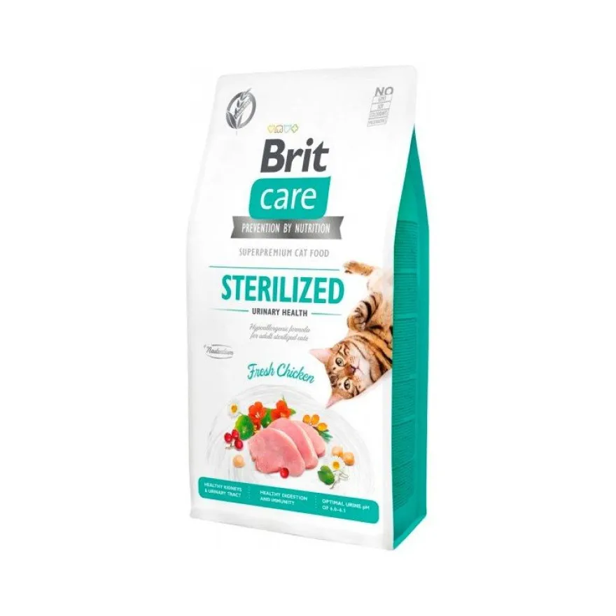 Brit Care Cat Sterilized Urinary Health Alimento Seco 2Kg