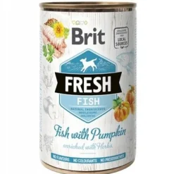 Brit Fresh Pescado Calabaza Comida Húmeda para Perros Adultos 6 latas 2.77kg