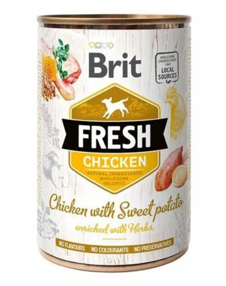 Brit Fresh Pollo con Patata Comida Húmeda 6 latas de 400g