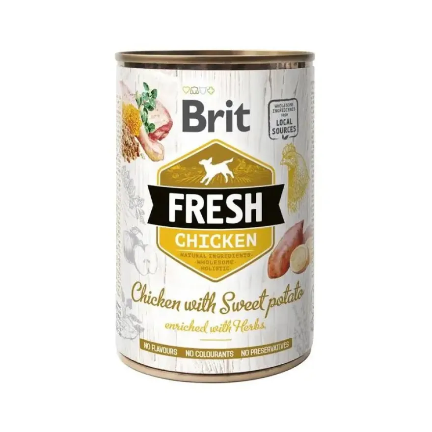 Brit Fresh Pollo con Patata Comida Húmeda 6 latas de 400g