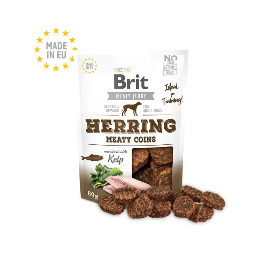 Brit Jerky Snack Monedas de Arenque 80g