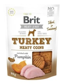 Brit Jerky Snack Monedas Masticables Pavo 80g