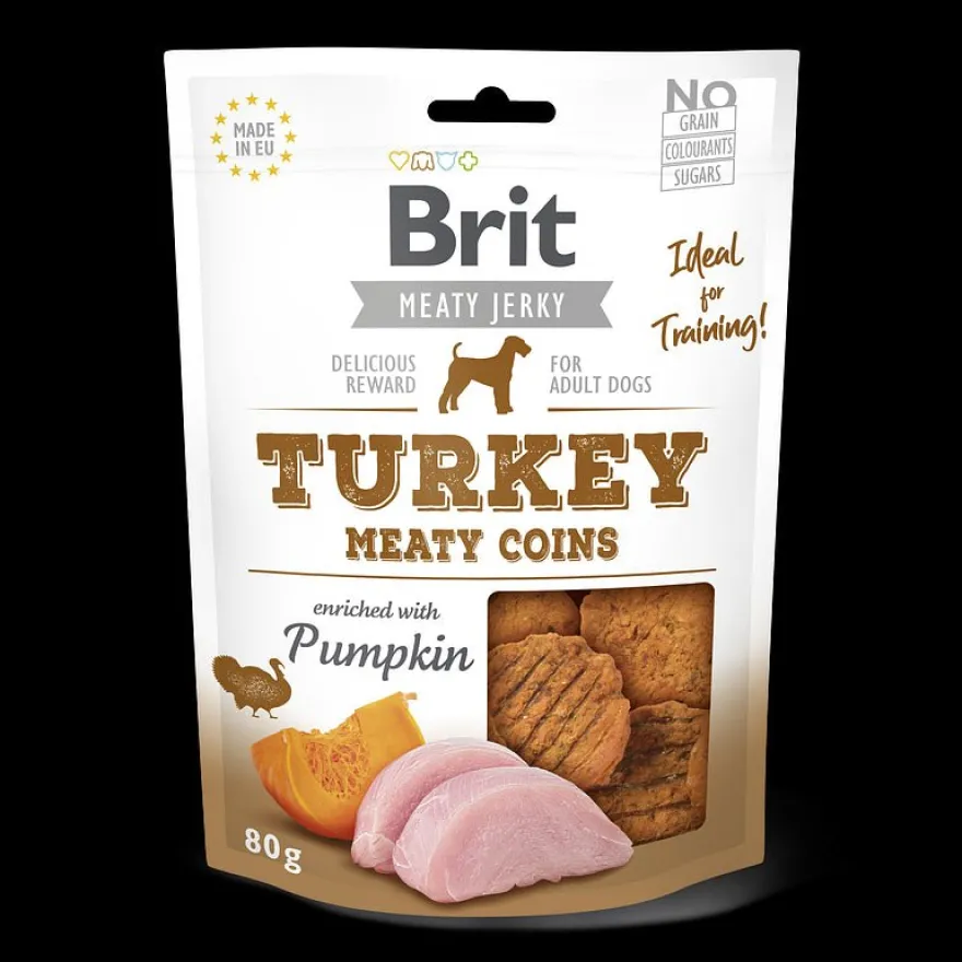 Brit Jerky Snack Monedas Masticables Pavo 80g