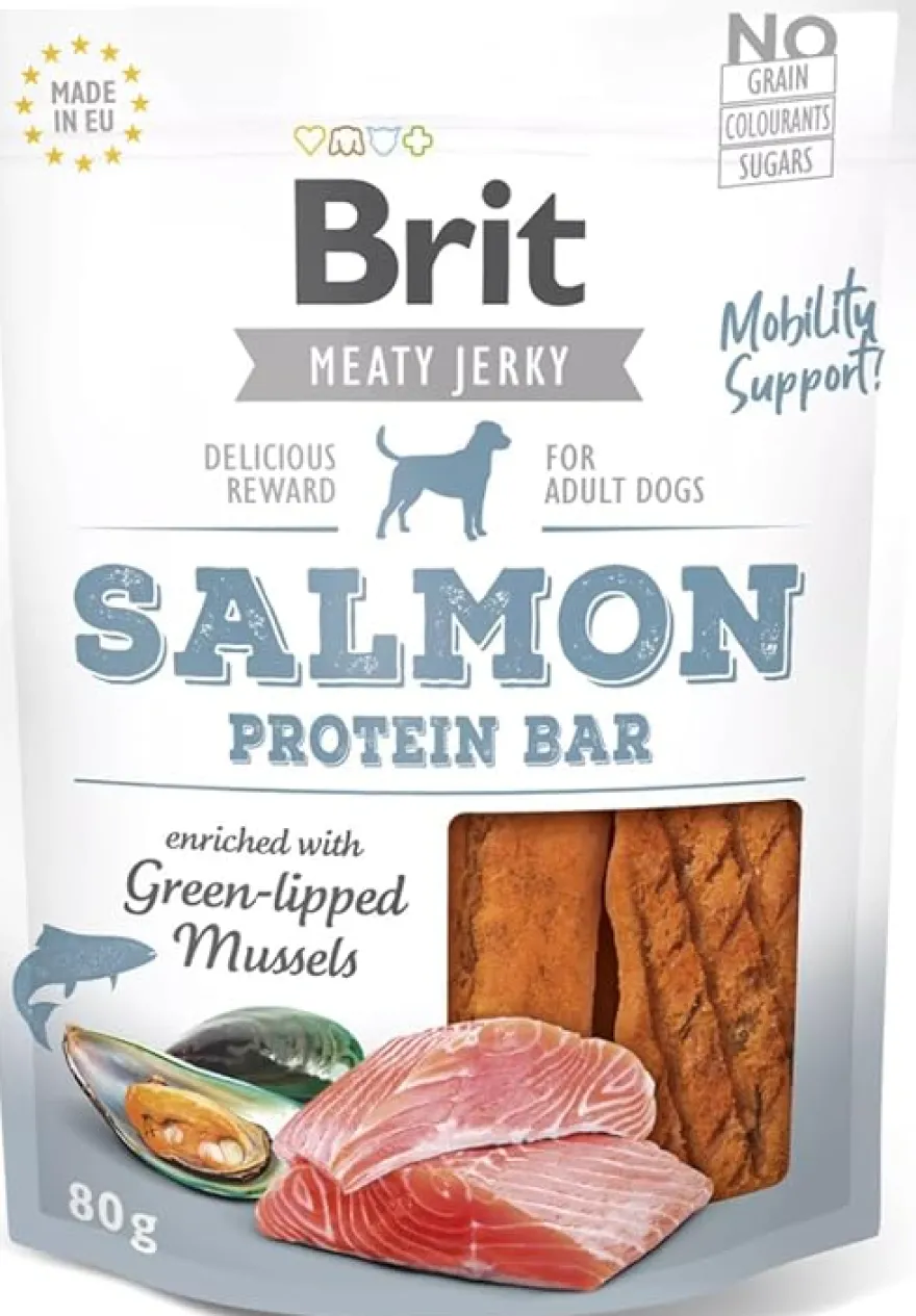 Brit Jerky Snack Protein Bar Salmón 80g