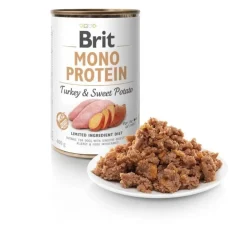 Brit Mono Protein Pavo y Batata Comida Húmeda para Perros 6 latas de 400g