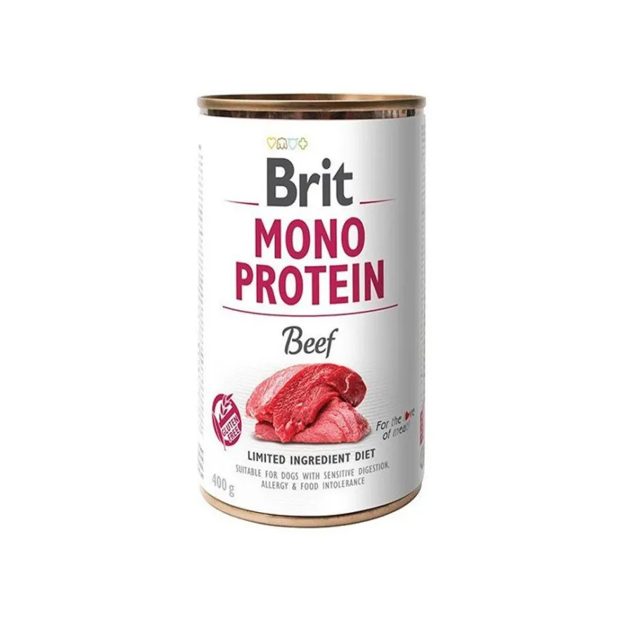 Brit Mono Protein Ternera Comida Humeda Pack de 6 latas de 400gr