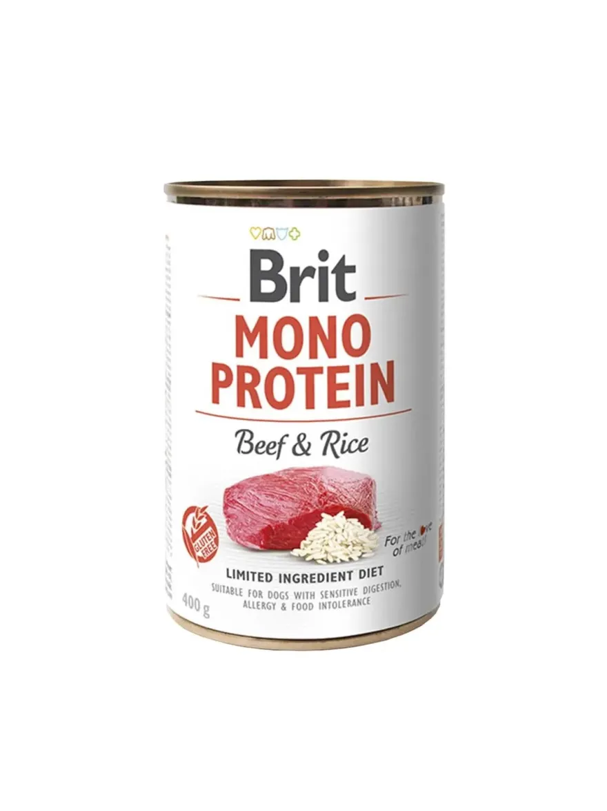 Brit Mono Protein Ternera Comida Humeda Pack de 6 latas de 400gr