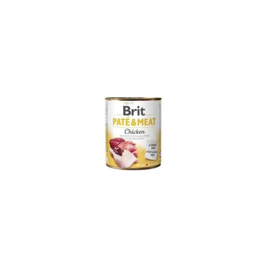 Brit Paté y Carne Pollo Alimento Húmedo 6 latas 400g