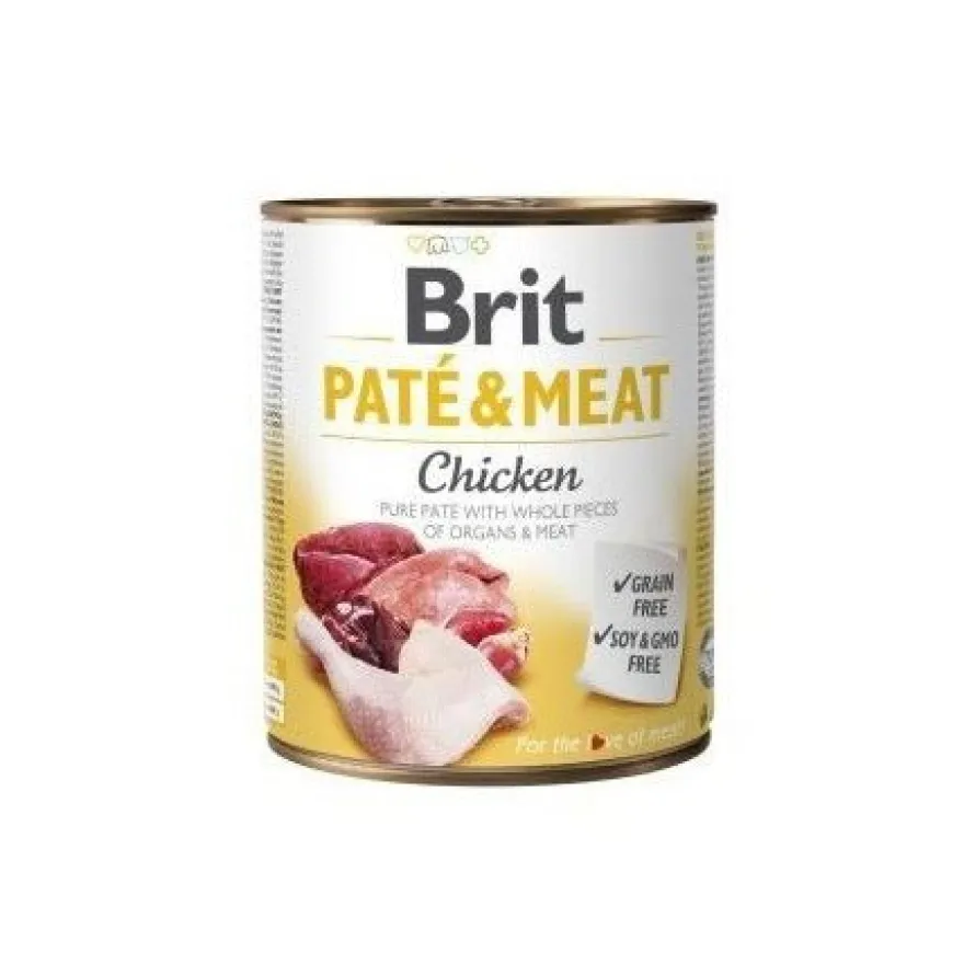 Brit Paté y Carne Pollo Alimento Húmedo 6 latas 400g