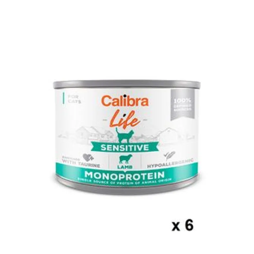 Calibra Cat Life Lata Sensitive Cordero 6x200g