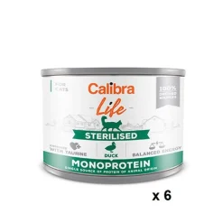 Calibra Cat Life Lata Sterilised Pato Comida para Gatos 6 latas 200g