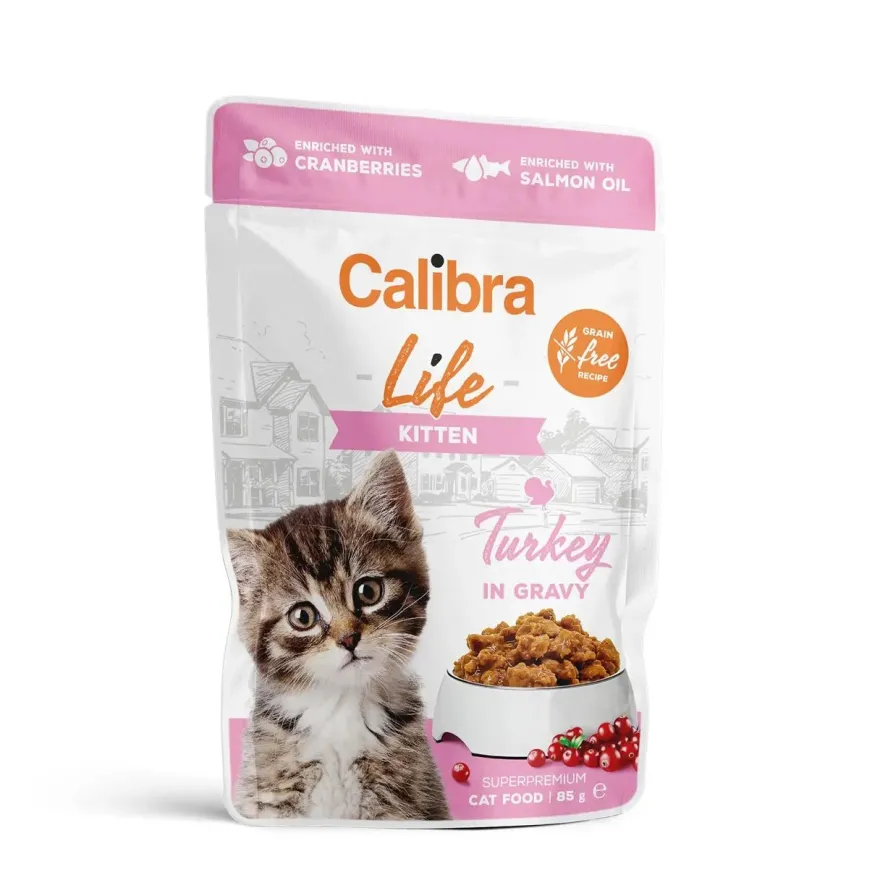 Calibra Cat Life Pouch Kitten Pavo En Salsa 28 sobres de 85g