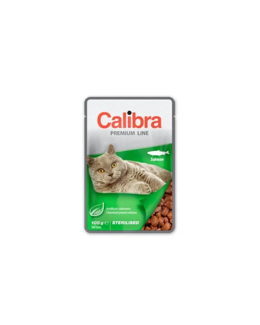 Calibra Cat Sterilised Pouch Salmón 2,4Kg, 24 ud