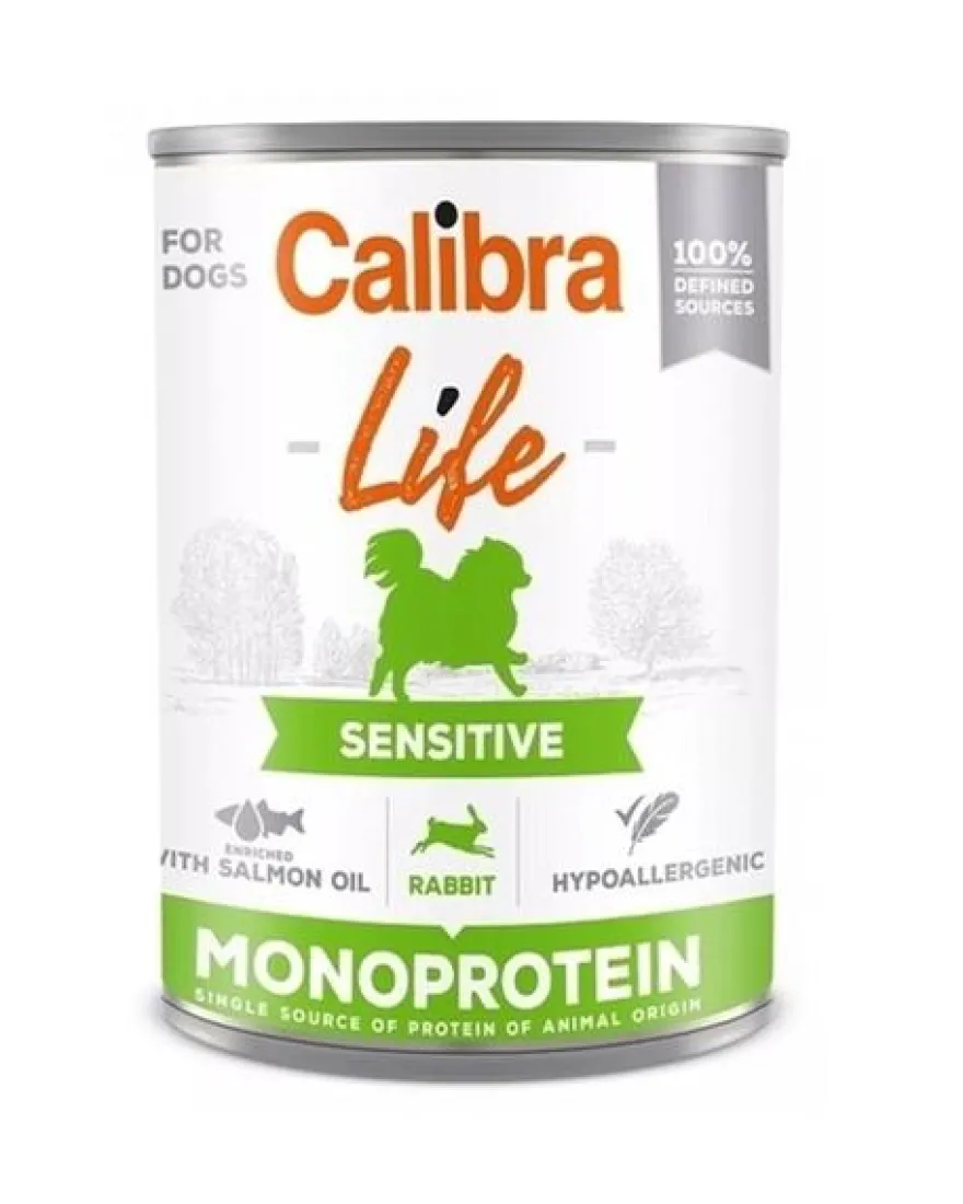 Calibra Dog Life Lata Sensitive Conejo 6 ud
