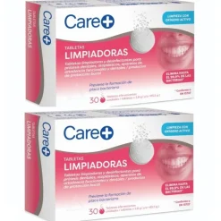 CARE+ Tabletas Limpiadoras Dentaduras Postizas 2x30uds【PACK AHORRO】