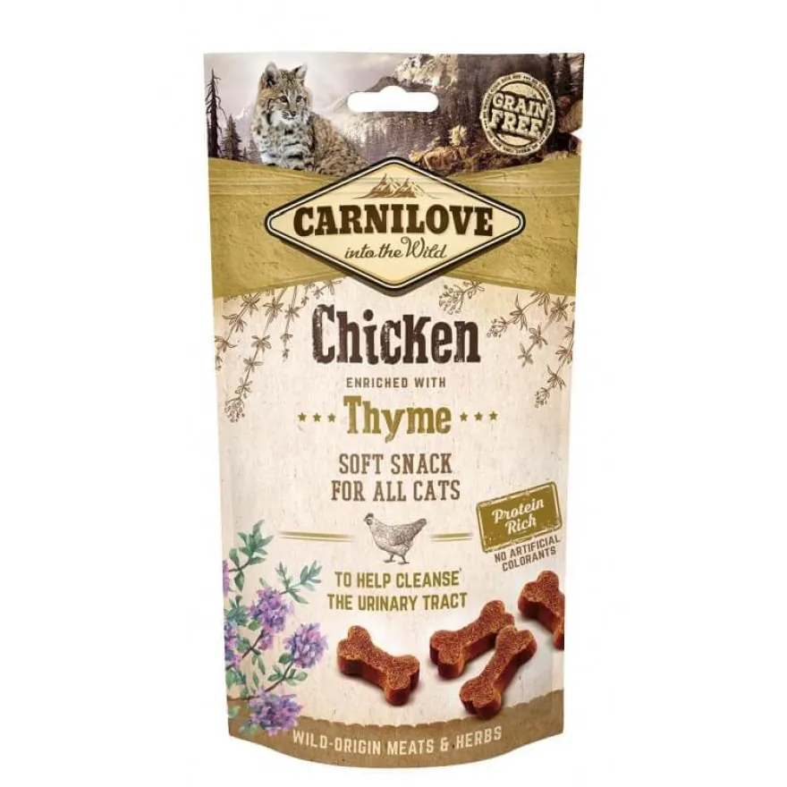 Carnilove Snacks Pollo y Tomillo Semihúmedos 12 bolsas de 50g