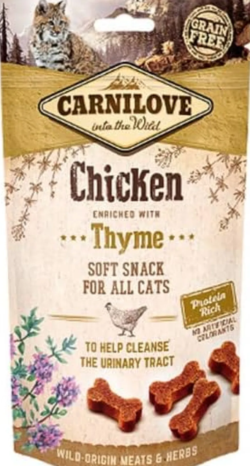 Carnilove Snacks Pollo y Tomillo Semihúmedos 12 bolsas de 50g
