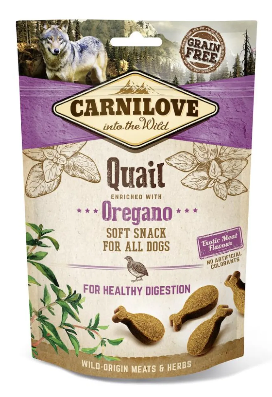 Carnilove Snacks Semi Húmedos Codorniz y Orégano 10 ud