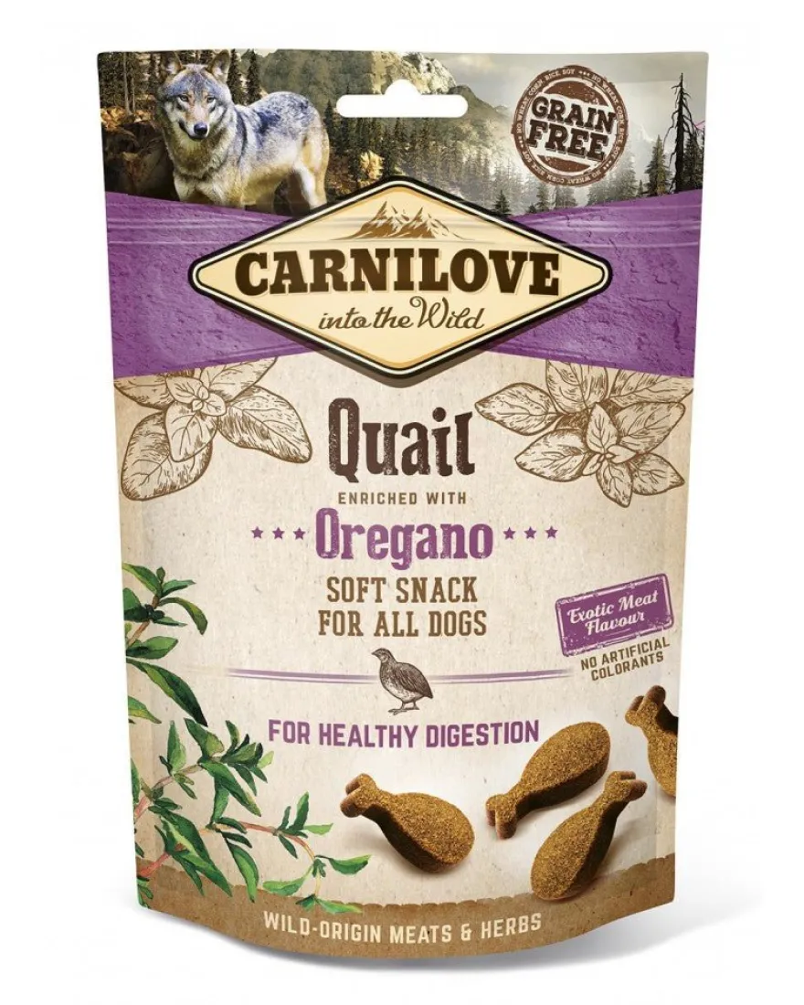 Carnilove Snacks Semi Húmedos Codorniz y Orégano 10 ud