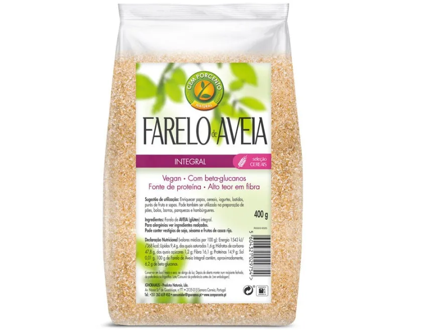 Cem Porcento Farelo de Avena Suplemento 400g
