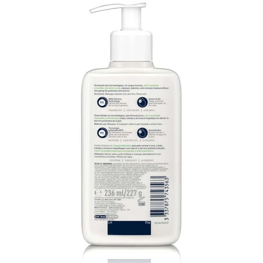 CeraVe Crema - Espuma Hidratante Limpiadora 236ml